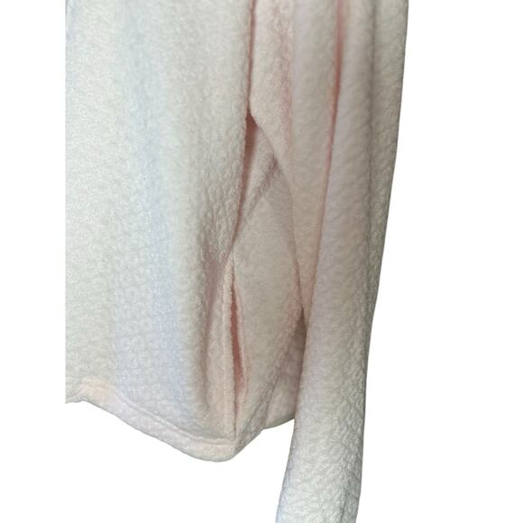 Vtg Miss Elaine Pink Embroidered Quilted Bed Jacket Pockets Robe Cottage Granny - Picture 9 of 11